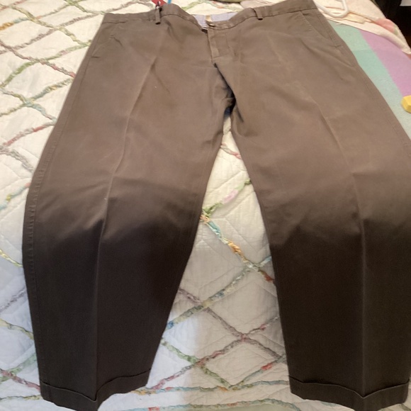 Faconnable Cadet brown cotton cuffed chinos - Picture 8 of 9